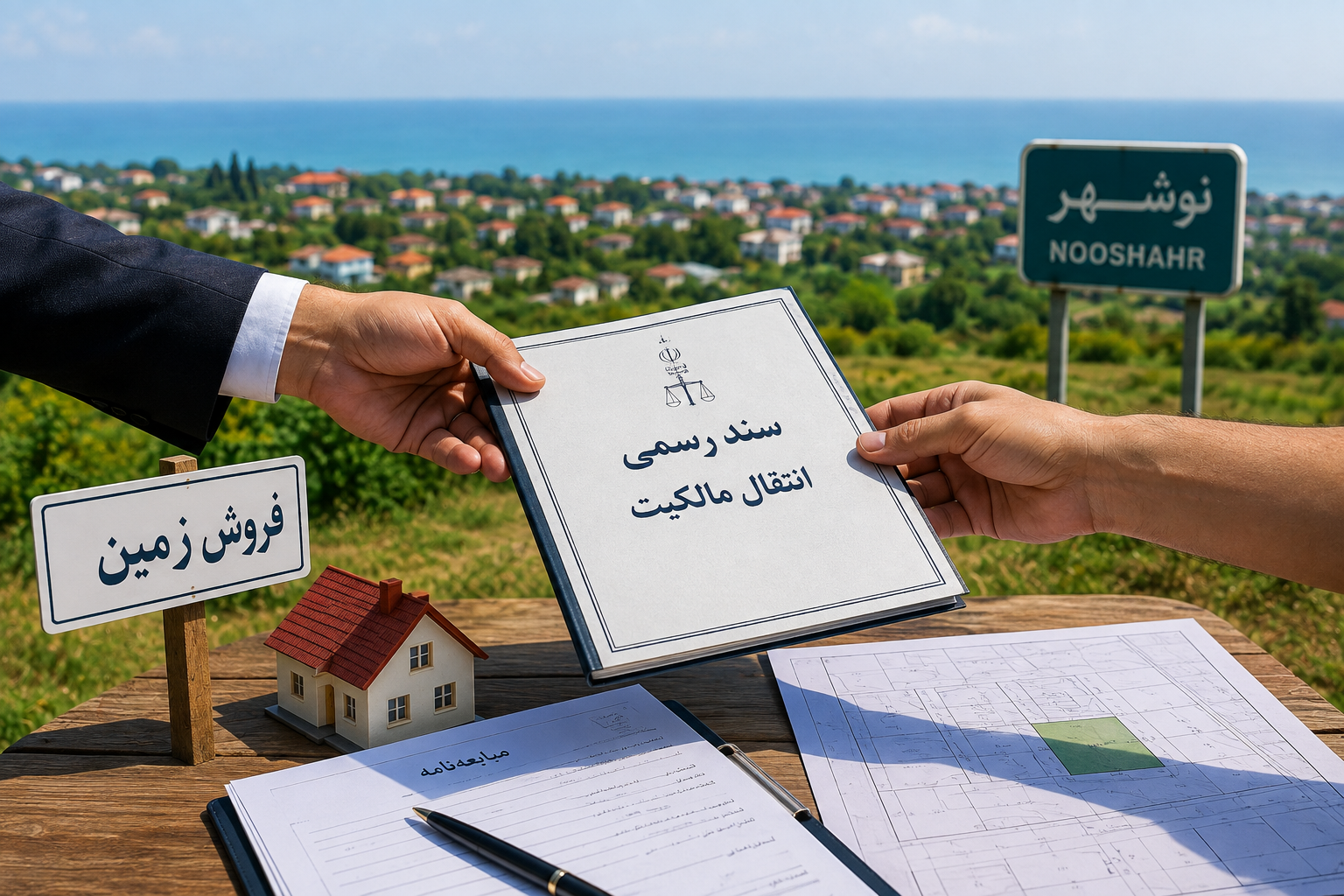 از قیمت گذاری تا انتقال سند فروش زمین در نوشهر