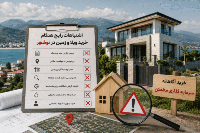 اشتباهات رایج هنگام خرید ویلا و زمین در نوشهر: راهنمای جلوگیری
